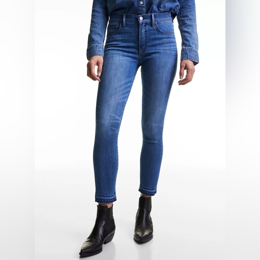 Denim Forum Nico Mid Crop Jeans Medium Lagoon Wash Size 27
